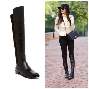 Via Spiga Itala Leather Over the Knee Boots -Black